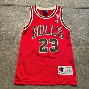 Vintage Champion NBA Chicago Bulls Michael Jordan 23 Jersey Kids Youth S 8 90s